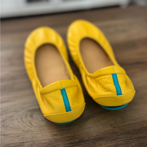 Tieks Sunny Yellow Leather Flats - Picture 2 of 4